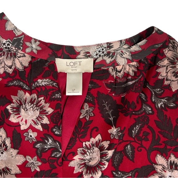 LOFT Sleeveless Red/Black V-neck Dress! - Picture 5 of 6